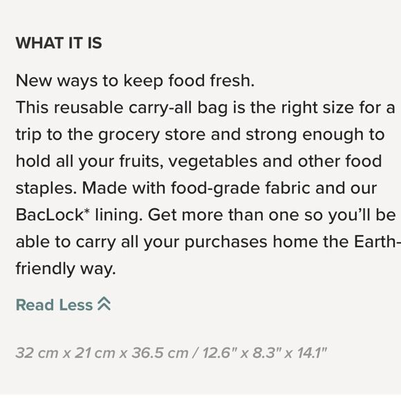 Norwex Reusable Grocery Bag with BacLock Set of 3 NWOT - Picture 4 of 10